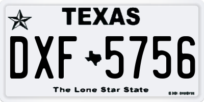 TX license plate DXF5756