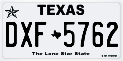 TX license plate DXF5762
