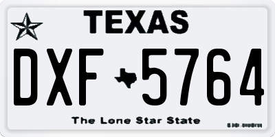 TX license plate DXF5764