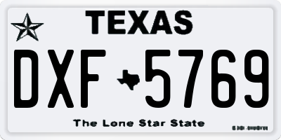 TX license plate DXF5769