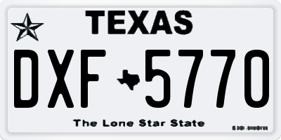 TX license plate DXF5770