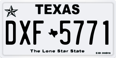 TX license plate DXF5771