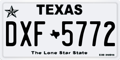 TX license plate DXF5772