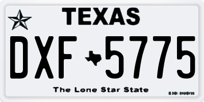 TX license plate DXF5775