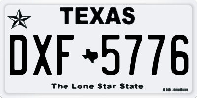 TX license plate DXF5776