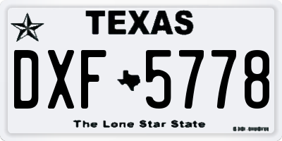 TX license plate DXF5778