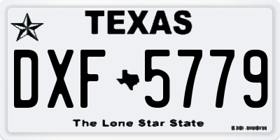 TX license plate DXF5779