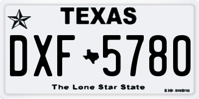 TX license plate DXF5780
