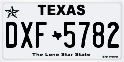 TX license plate DXF5782