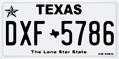 TX license plate DXF5786