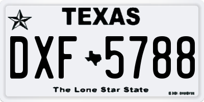 TX license plate DXF5788
