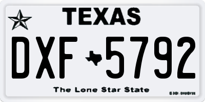 TX license plate DXF5792