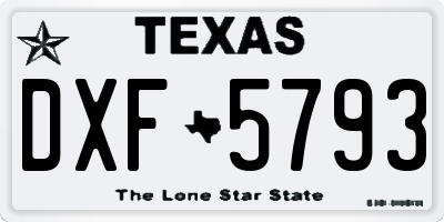 TX license plate DXF5793