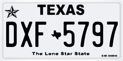 TX license plate DXF5797