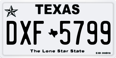 TX license plate DXF5799