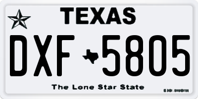 TX license plate DXF5805