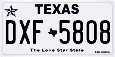 TX license plate DXF5808