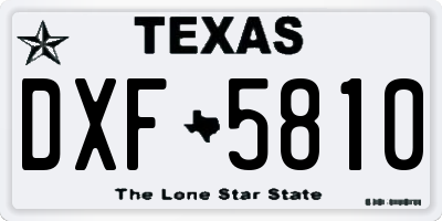 TX license plate DXF5810