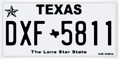 TX license plate DXF5811