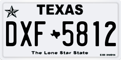 TX license plate DXF5812