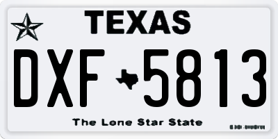 TX license plate DXF5813