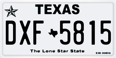 TX license plate DXF5815