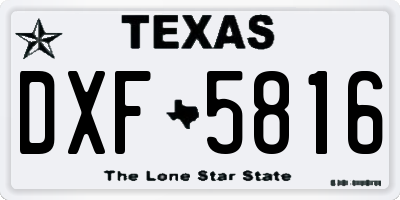 TX license plate DXF5816