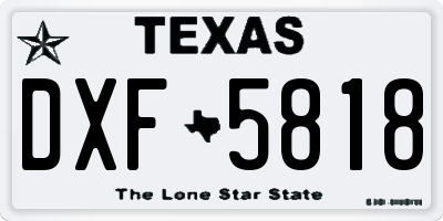 TX license plate DXF5818