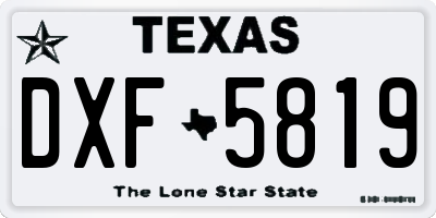 TX license plate DXF5819