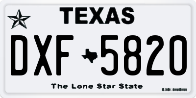 TX license plate DXF5820