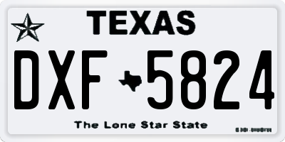 TX license plate DXF5824