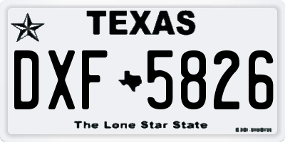 TX license plate DXF5826