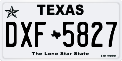 TX license plate DXF5827
