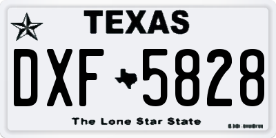 TX license plate DXF5828