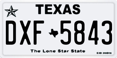 TX license plate DXF5843