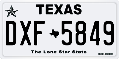 TX license plate DXF5849