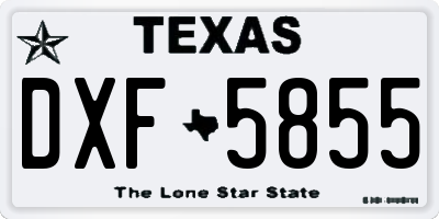 TX license plate DXF5855