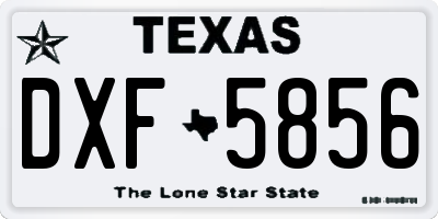 TX license plate DXF5856