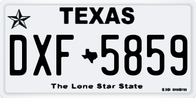 TX license plate DXF5859