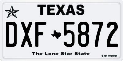 TX license plate DXF5872