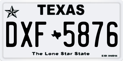 TX license plate DXF5876