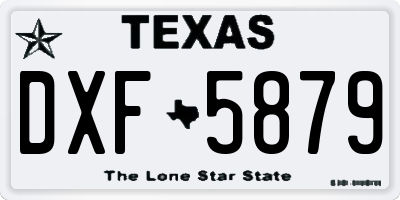 TX license plate DXF5879