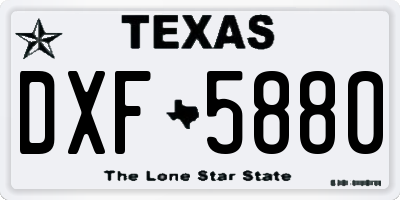 TX license plate DXF5880