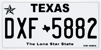 TX license plate DXF5882