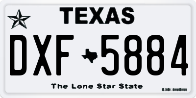 TX license plate DXF5884