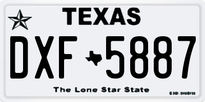 TX license plate DXF5887
