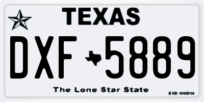 TX license plate DXF5889