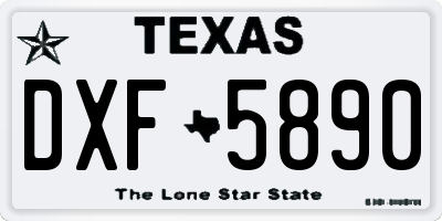 TX license plate DXF5890
