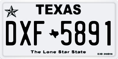 TX license plate DXF5891