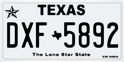 TX license plate DXF5892